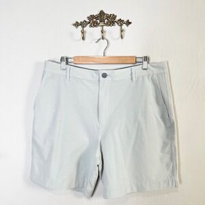 Faherty All Day Shorts Mens 36 Light Grey Hybrid Performance 7 Inch Inseam